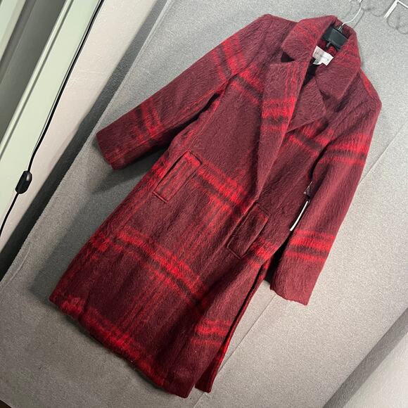 Liz Claiborne Midweight Belted Womens Trench Coat Red Size M - Picture 1 of 16